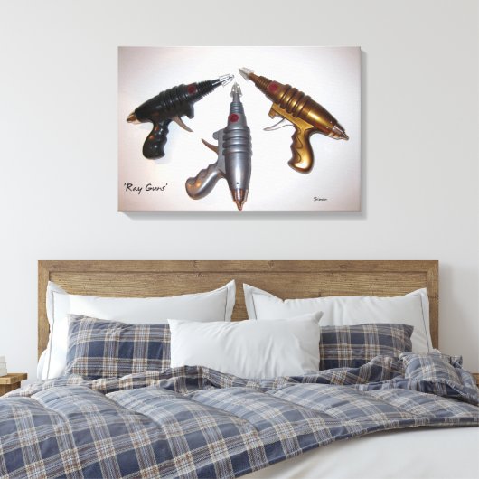 Ray Pistolen Kunst op doek Canvas Afdruk (Insitu (Slaapkamer))