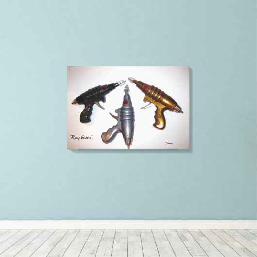 Ray Pistolen Kunst op doek Canvas Afdruk (Insitu (Houten vloer))