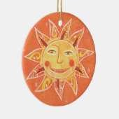 Ray Play Slachend Oranje Sun Art Keramisch Ornament (Rechts)