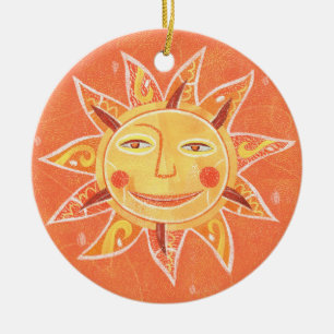 Ray Play Slachend Oranje Sun Art Keramisch Ornament