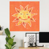 Ray Play Slachend Oranje Sun Art Poster (Thuiskantoor)