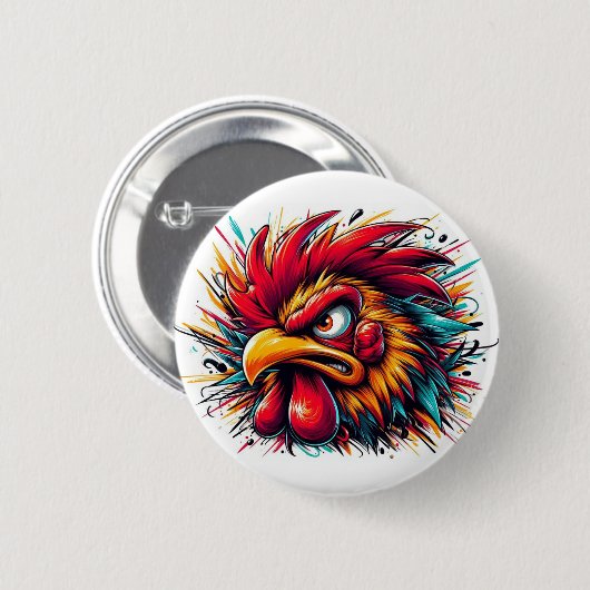 "Ray the Fierce Rooster" Button (Voorkant /achterkant)
