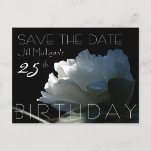 Ray van Sunlight Peony 25th Birthday Save the Date Aankondigingskaart