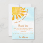 Ray van Sunshine Baby shower Bedankkaart (Voorkant)