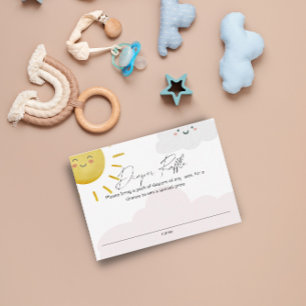 Ray van Sunshine Clouds Girl Diaper Raffle Small Informatiekaartje