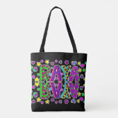 Raya, Meisje's Naam Harten en Sterren Kleurrijk Tote Bag (Achterkant)