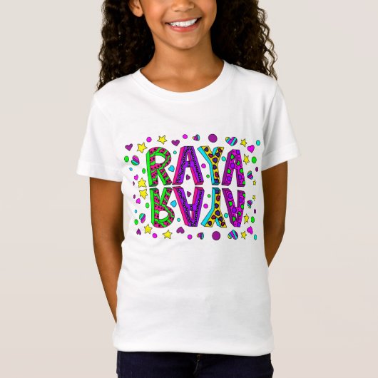 Raya Stars en Hearts, de meisjesnaam T-shirt (Voorkant)