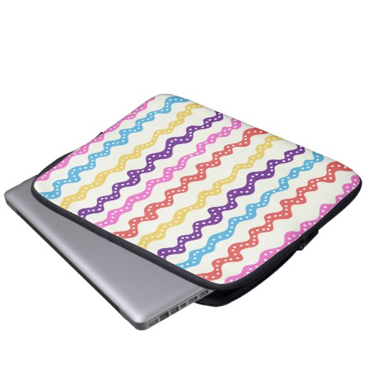 Rayas multicolores laptop sleeve (Voorkant onderkant)