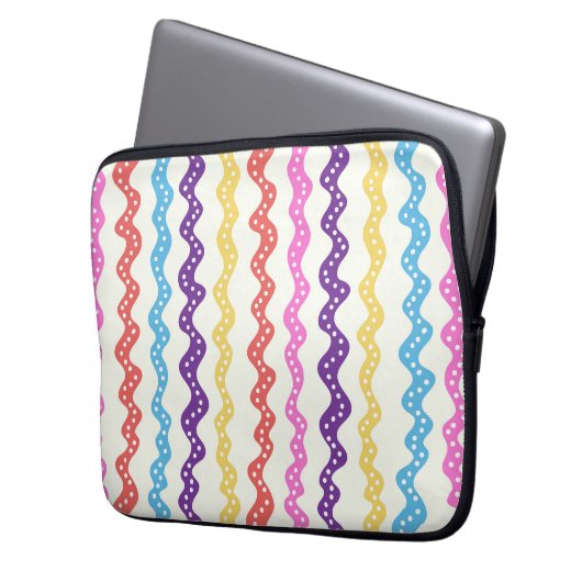 Rayas multicolores laptop sleeve (Voorkant Links)