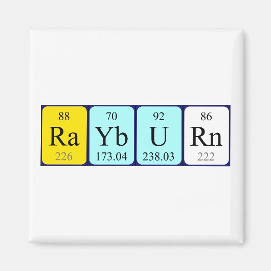 Rayburn periodieke lijstnaam magnet (Voorkant)