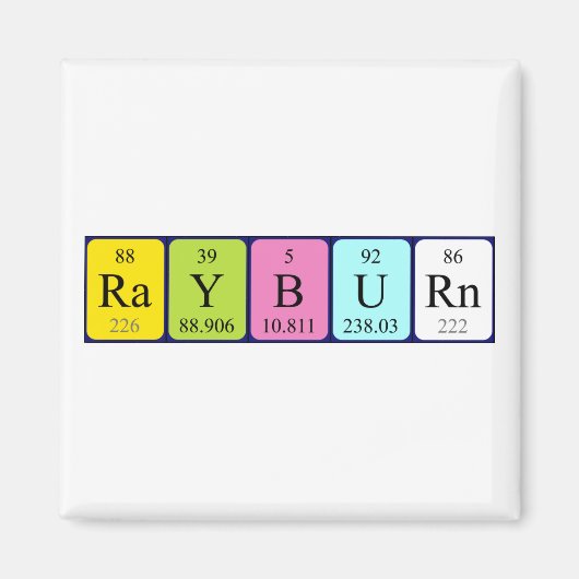 Rayburn periodieke lijstnaam magnet (Voorkant)