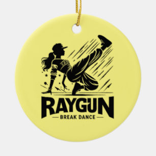 Raygun breakdancer, breakdancing keramisch ornament