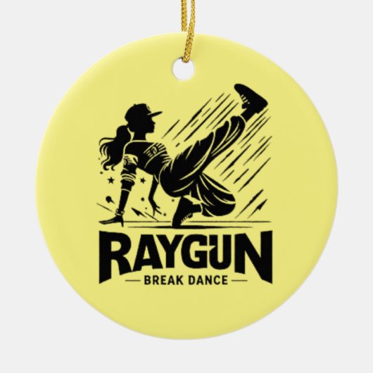 Raygun breakdancer, breakdancing keramisch ornament (Voorkant)
