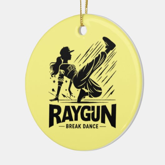 Raygun breakdancer, breakdancing keramisch ornament (Links)