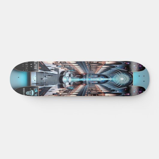 "Raygun Gothic Futuristic Art Museum Deck" Persoonlijk Skateboard (Horizontaal)