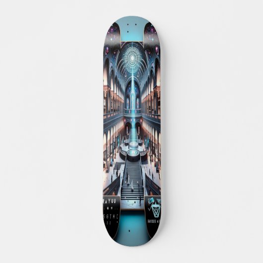 "Raygun Gothic Futuristic Art Museum Deck" Persoonlijk Skateboard (Voorkant)