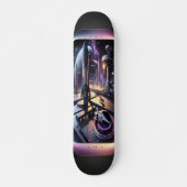"Raygun Gothic Futuristische Cityscape Deck" Persoonlijk Skateboard (Voorkant)