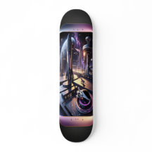 "Raygun Gothic Futuristische Cityscape Deck"
