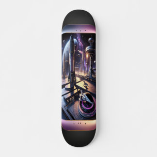 "Raygun Gothic Futuristische Cityscape Deck" Persoonlijk Skateboard