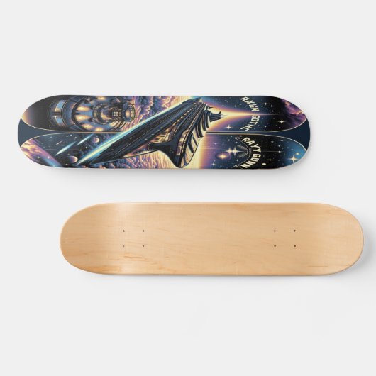 "Raygun Gothic Space Cruiseschip Deck" Persoonlijk Skateboard (Horizontaal)