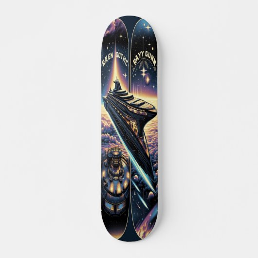 "Raygun Gothic Space Cruiseschip Deck" Persoonlijk Skateboard (Voorkant)