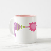 Raygun Love Tweekleurige Koffiemok (Voorkant links)