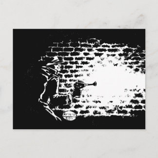 Raygun Noir briefkaart, kunstwerk van Michael Avol Briefkaart