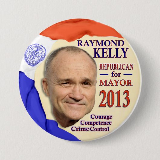 Raymond Kelly voor de burgemeester van NYC 2013 Ronde Button 7,6 Cm (Voorkant)