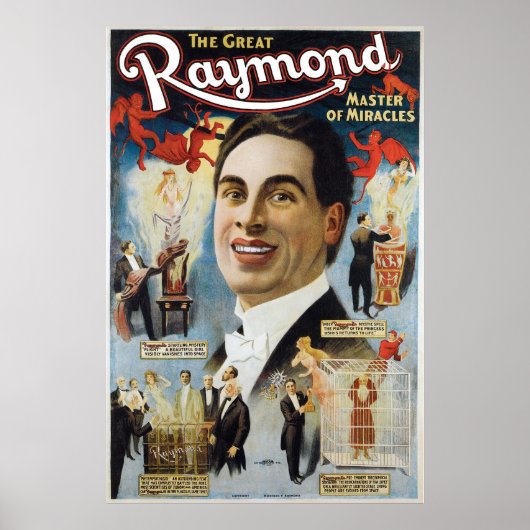 Raymond The Great ~ Miracles  Magic Act Poster (Voorkant)