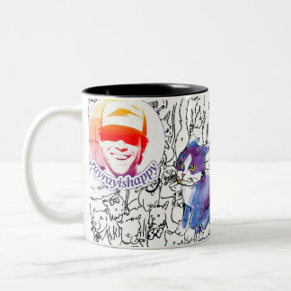 RayRay Logo Scribbles Mug Tweekleurige Koffiemok