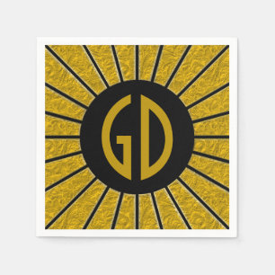 RAYS BUTTON Gold + uw foto, tekst, monogram Servet