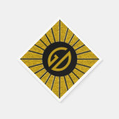RAYS BUTTON Gold + uw foto, tekst, monogram Servet (Hoek)