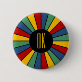 RAYS BUTTON I + uw foto, tekst, monogram (Voorkant)