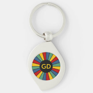 RAYS BUTTON I + uw foto, tekst, monogram Sleutelhanger