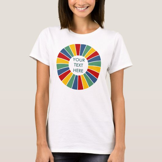 RAYS BUTTON I + uw foto, tekst, monogram T-shirt (Voorkant)