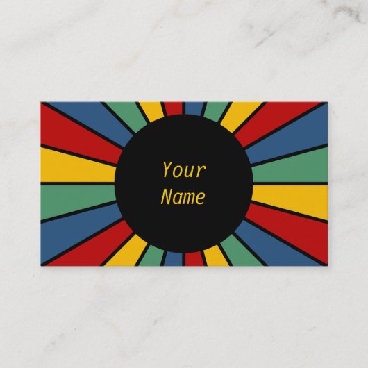 RAYS BUTTON I + uw foto, tekst, monogram Visitekaartje (Voorkant)