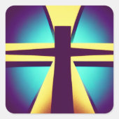 Rays Cross Vierkante Sticker (Voorkant)