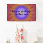 Rays gradiënten - blauw oranje rood + uw ideeën spandoek (Insitu)