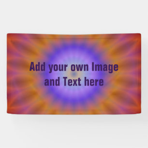 Rays gradiënten - blauw oranje rood + uw ideeën spandoek