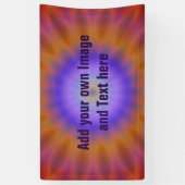 Rays gradiënten - blauw oranje rood + uw ideeën spandoek (Verticaal)
