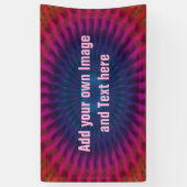 Rays gradiënten - blauw roze rood + uw ideeën spandoek (Verticaal)