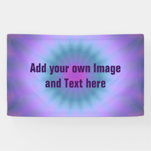 Rays gradiënten - blauw roze violet + uw ideeën spandoek