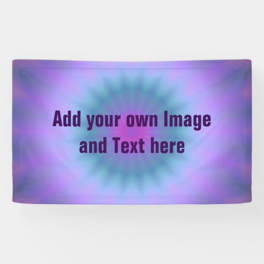 Rays gradiënten - blauw roze violet + uw ideeën spandoek (Horizontaal)