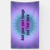 Rays gradiënten - blauw roze violet + uw ideeën spandoek (Verticaal)