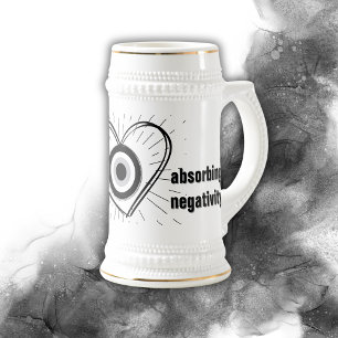 Rays, Heart, Black Evil Eye Protection monogram Bierpul