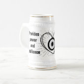 Rays, Heart, Black Evil Eye Protection monogram | Bierpul (Voorkant links)