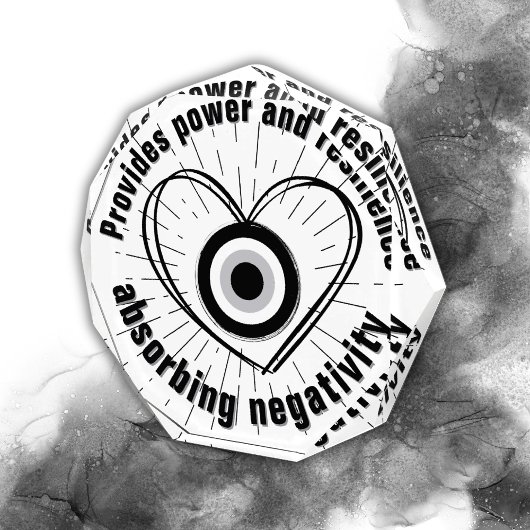 Rays, Heart, Black Evil Eye Protection monogram | Fotoblokken