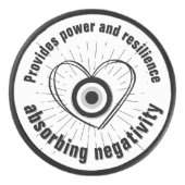 Rays, Heart, Black Evil Eye Protection monogram | Hockey Puck (Voorkant)