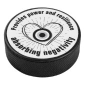 Rays, Heart, Black Evil Eye Protection monogram | Hockey Puck (3/4)