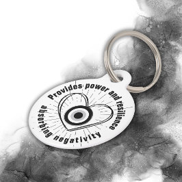 Rays, Heart, Black Evil Eye Protection monogram | Huisdierpenning